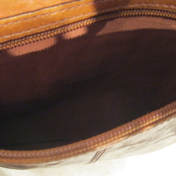 FOSSIL Vtg Floral Leather Crossbody Shoulder Bag - Picture 4 of 8